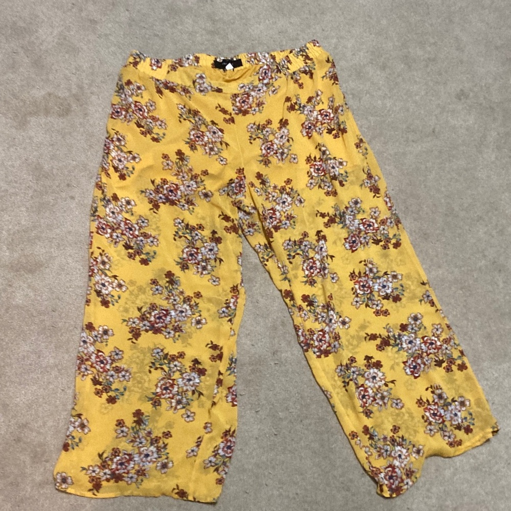 Torrid Yellow Floral Casual Pants